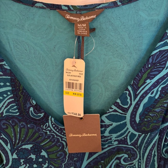 Tommy Bahama Blue Lake Paisley Dress, Size M, 8-10 - Picture 3 of 5